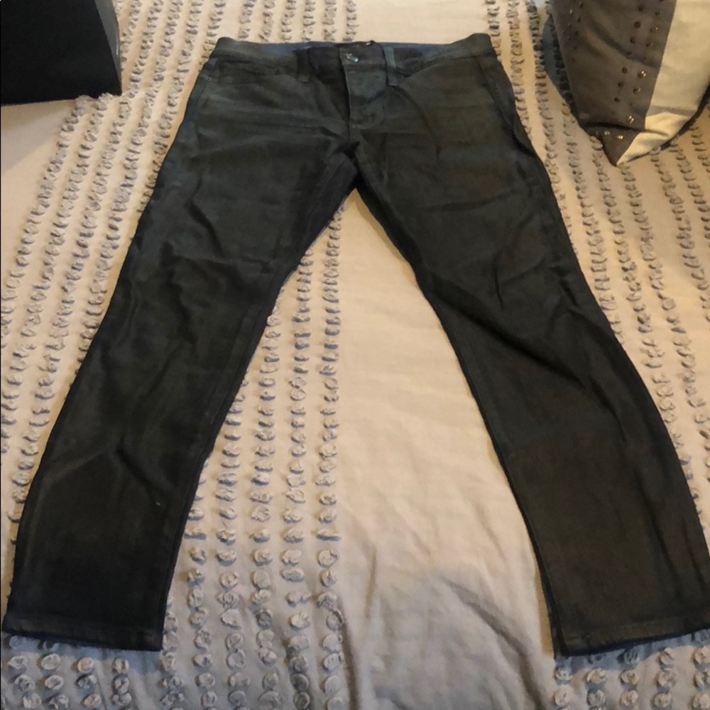 Joes stretch dark blue shiny jeans